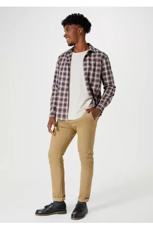Hering Calça Básica Masculina Chino Slim Em Sarja Com Elastano