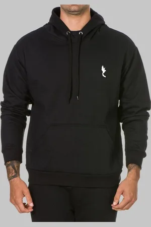 Polo Blu Blusa Moletom Inverno Com Capuz e Bolso Canguru Preto