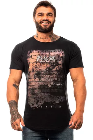 Alto Conceito Camiseta Longline Masculina MXD Conceito para Academia e Casual Tokyo Beach Meia Malha
