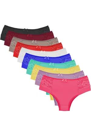 Sigh Kit 10 Calcinhas Plus Size Cós Alto Detalhe Em Renda Sensual