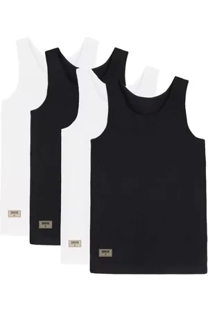 Di Nuevo Kit 4 Regatas Colomb Masculina Pretas e Brancas Básica