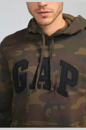 GAP Blusa de Moletom Flanelada Fechada Camuflada