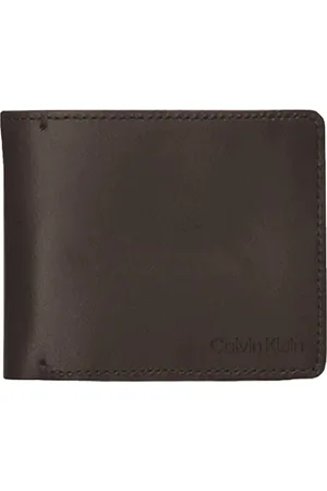 Calvin Klein Carteira Couro Horizontal Logo Floater Café