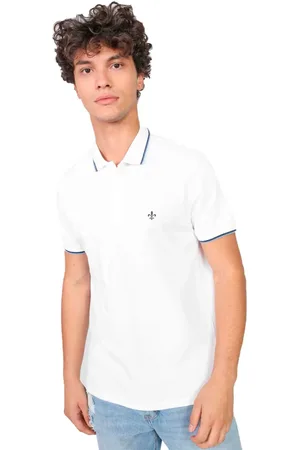 Dudalina Polo Masculina Gradient Collar Branca