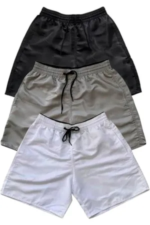Relaxado Kit 3 Short Bermuda Moda Praia Tactel Liso Masculino