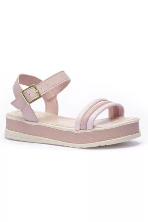 Tininha Infantil - Sandália Flatform Tiras Coloridas Rosê