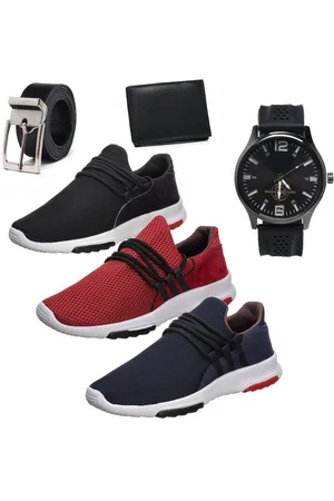 Eleganci Kit 3 Tênis Casual Masculino Conforto Com Relogio de Brinde - Oferta Show Black 01