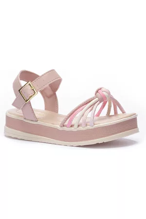 Tininha Infantil - Sandália Flatform Nó Colorida Rosê
