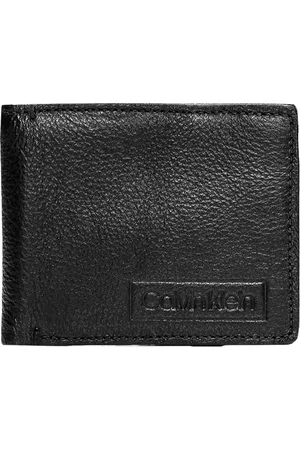 Calvin Klein Carteira Couro Texture Logo Offset Preta