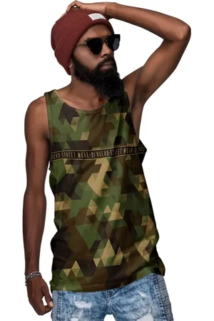 Di Nuevo Camiseta Regata Geometric Camuflada Street Wear