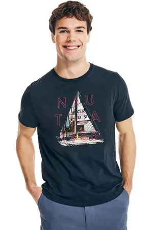 Nautica Camiseta Masculina Sail Boat Print