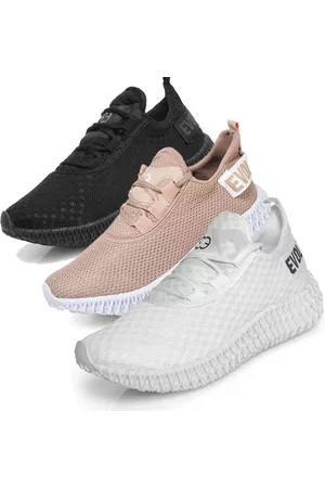Evoltenn Kit 3 Tênis Boost Feminino Esportivo Colmeia BLACK/ NUDE/ BRANCO