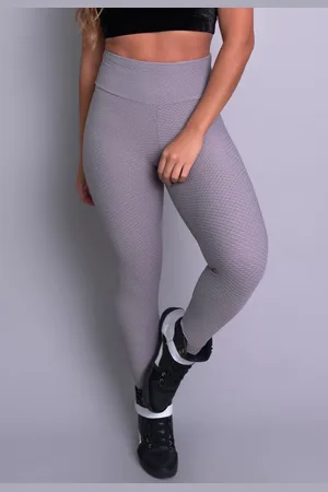 Mvb Modas Calça Legging Cintura Alta Textura Tecido Bolha