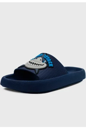 Pópidí Infantil - Chinelo Estilo Nuvem Popidi Menino Tubarao Marinho