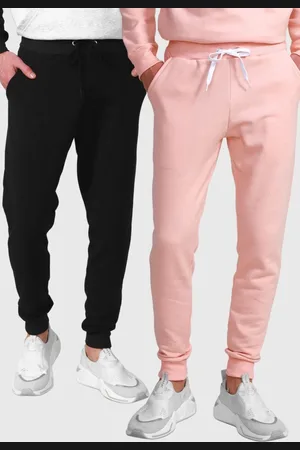 Benellys Kit 2 Calças Masculinas Moletom Lisas Básicas Rosa e Preto