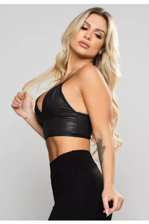 Mvb Modas Cropped Top Cirrê Faixa Alcinha Decote