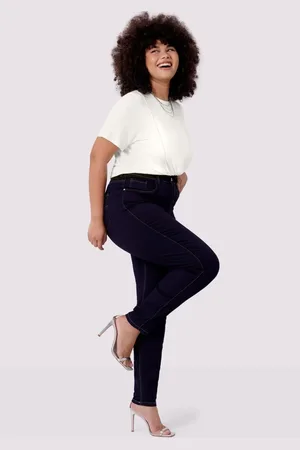 Lunender Calça Skinny Chapa Barriga Plus Size