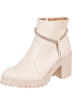 VIA BIRIGUI Coturno Feminino C/ Strass Brilhos Moda Conforto OffWhite
