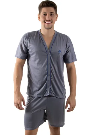 Linha Noite Pijama de Botão Chumbo