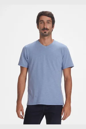 Hering Camiseta Básica Masculina Slim Gola V Em Malha Flamê
