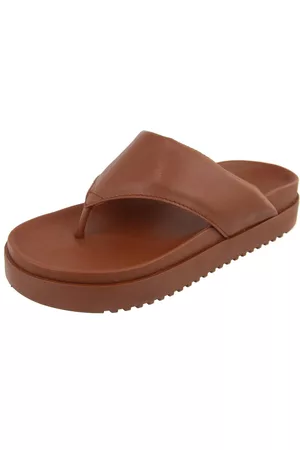 Agnes Veronez Sandália Plataforma Flatform de Dedo Papete Macia Blogueira