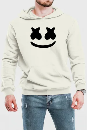 Benellys Moletom Canguru Masculino Flanelado DJ Marshmello Off White
