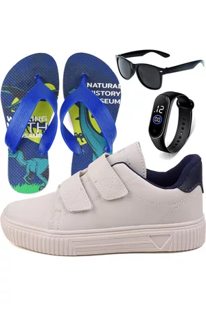 CALCADOS LGHT LIGHT Infantil - Tênis Masculino Casual Sapatênis + Chinelo + Óculos e Relógio