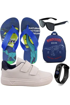 CALCADOS LGHT LIGHT Infantil - Tênis Masculino Casual Sapatênis + Mochila + Chinelo + Óculos e Relógio