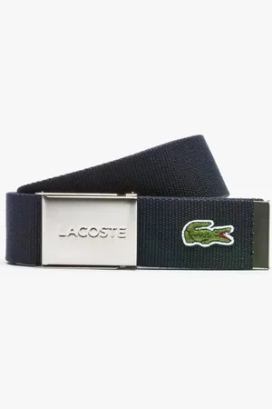 Lacoste Cinto masculino Made in France em tecido com fivela com gravação