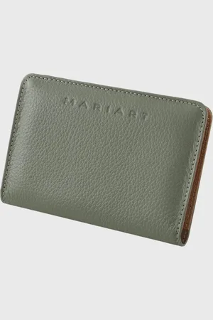 Mariart Carteira de Couro Garnet Army/Camel
