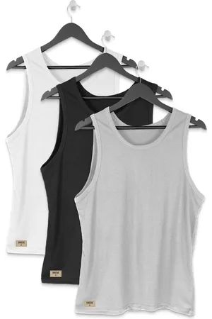 Di Nuevo Kit 3 Camisetas Regata Casual de Algodão Masculina