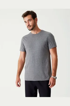 Malwee Camiseta Básica Masculina Decote Redondo Pesponto Em Meia Malha Escuro - GG