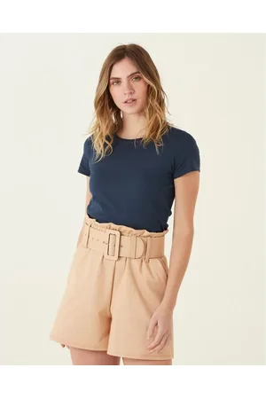 Malwee Blusa Básica Feminina Baby Look Em Algodão