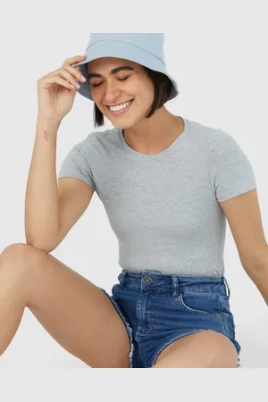 Malwee Blusa Básica Feminina Decote Redondo Em Algodão
