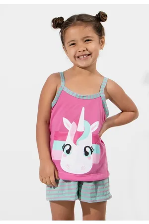 4 Estações Baby Doll Pijama Feminino Curto Estampa Unicórnio