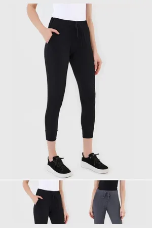 Salvatore Fashion Kit 2 Calças Salvatore Jogger Comfy Malha Canelada Preta e Grafite