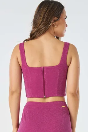 PKS Top Cropped Lurex Rosa Pink