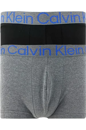 Calvin Klein Cueca Low Rise Trunk Preta e Cinza Blu Logo Pack C11.04 CZ06 2UN