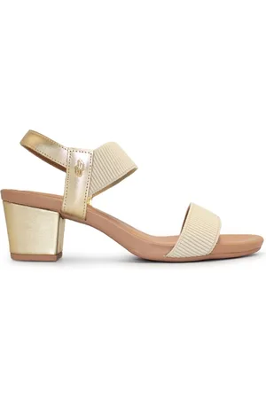 USAFLEX Sandália Feminina Elástico Salto Bloco Y8204