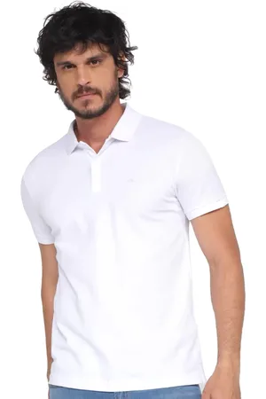 Calvin Klein Polo Masculina Piquet Slim Básica Sem Friso Branca