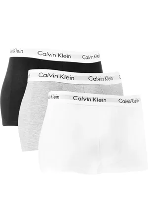 Calvin Klein Cuecas Low Rise Trunk Print Preta/ Branca/ Mescla Pack 3UN