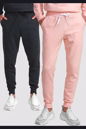 Benellys Kit 2 Calças Masculinas Moletom Lisas Básicas Chumbo e Rosa