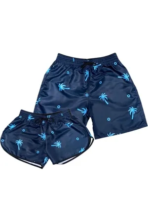 Relaxado Kit Casal Combinando Bermuda Short Moda Verão Namorados Amizade Estampado