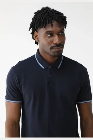 Dudalina Camisa Polo Reta Frisos Azul-Marinho