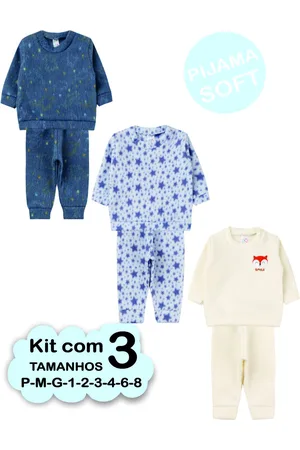 Pijama de Inverno Juvenil Masculino de Frio Soft em Promoção na