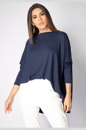 Amazonia Vital Blusa Ampla Malha Morcego Manga Longa