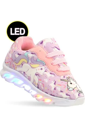 Pemania Infantil - Tenis de Luz Led Unicornio Feminino Meninas