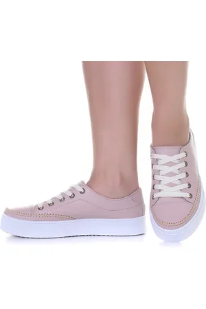 ROMEU E JULIETA SHOES Tênis Feminino Sola Alta De Couro Cadarço