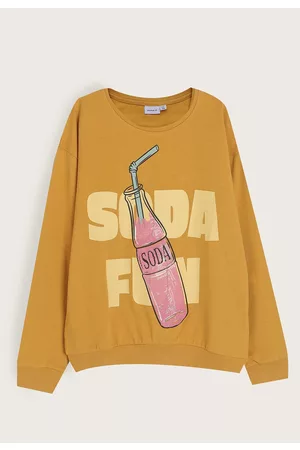 NAME IT Infantil - Blusa de Moletom Soda Amarela