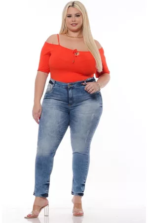 Razon Calça Feminina Jeans com Elastano Plus Skinny